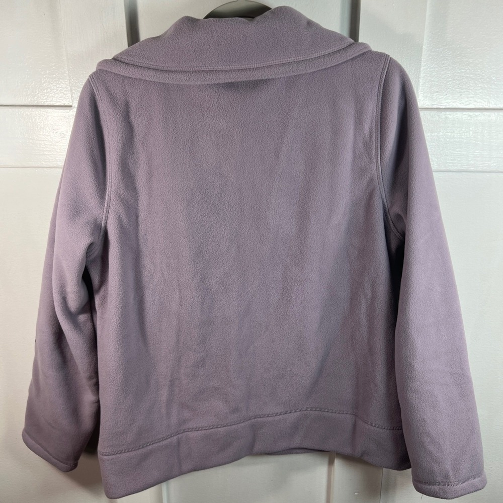 Calvin Klein‎ Performance Womens Fleece Full Zip Jacket w Sleeve Design Purple L - Picture 8 of 11